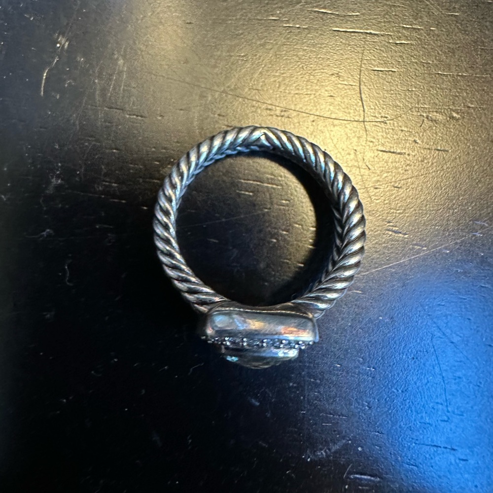 David Yurman Petite Albion Ring In Sterling Prasiolite Pav Diamonds View 4